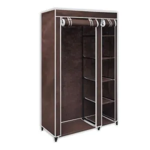 5 Shelves Brand New Easy to assemble Portable Wardrobe - brown