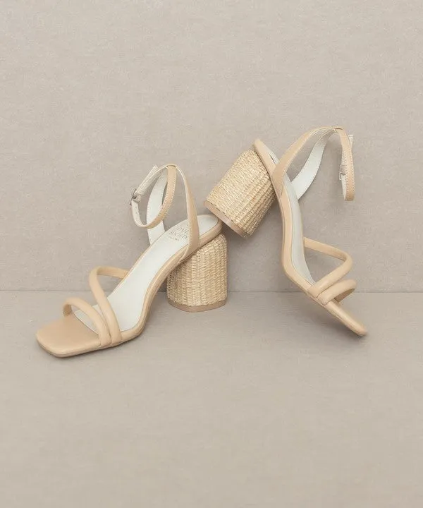 Alaia Strappy Raffia Heel Sandal