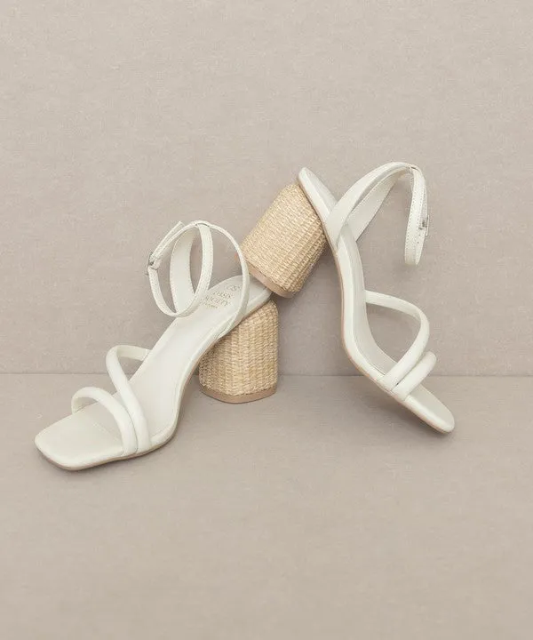 Alaia Strappy Raffia Heel Sandal