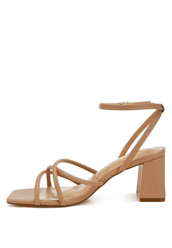 Alyona Low Block Heel Strappy Sandals