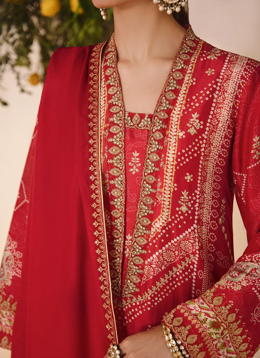 Aneeta Crimson Shirt And Dupatta