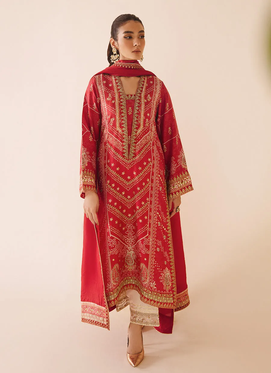 Aneeta Crimson Shirt And Dupatta