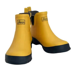 Ankle Height Rain Boots - Yellow Matt - Wide Foot - Easy to Slip On