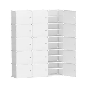 Artiss Shoe Cabinet DIY Shoe Box White Cube Portable Organiser Storage Stand