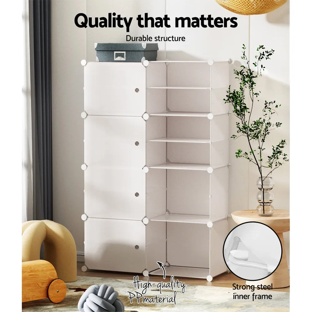 Artiss Shoe Cabinet DIY Storage Cube Shoe Box White Portable Organiser Stand