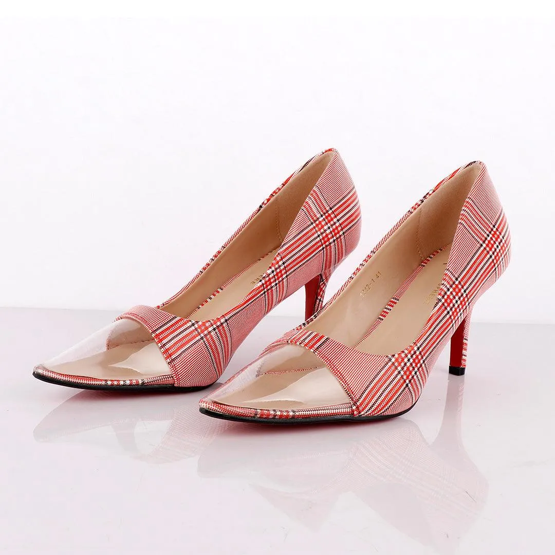 Atmosphere Women's Red Check Spring Soft Comfortable High Heel Shoe