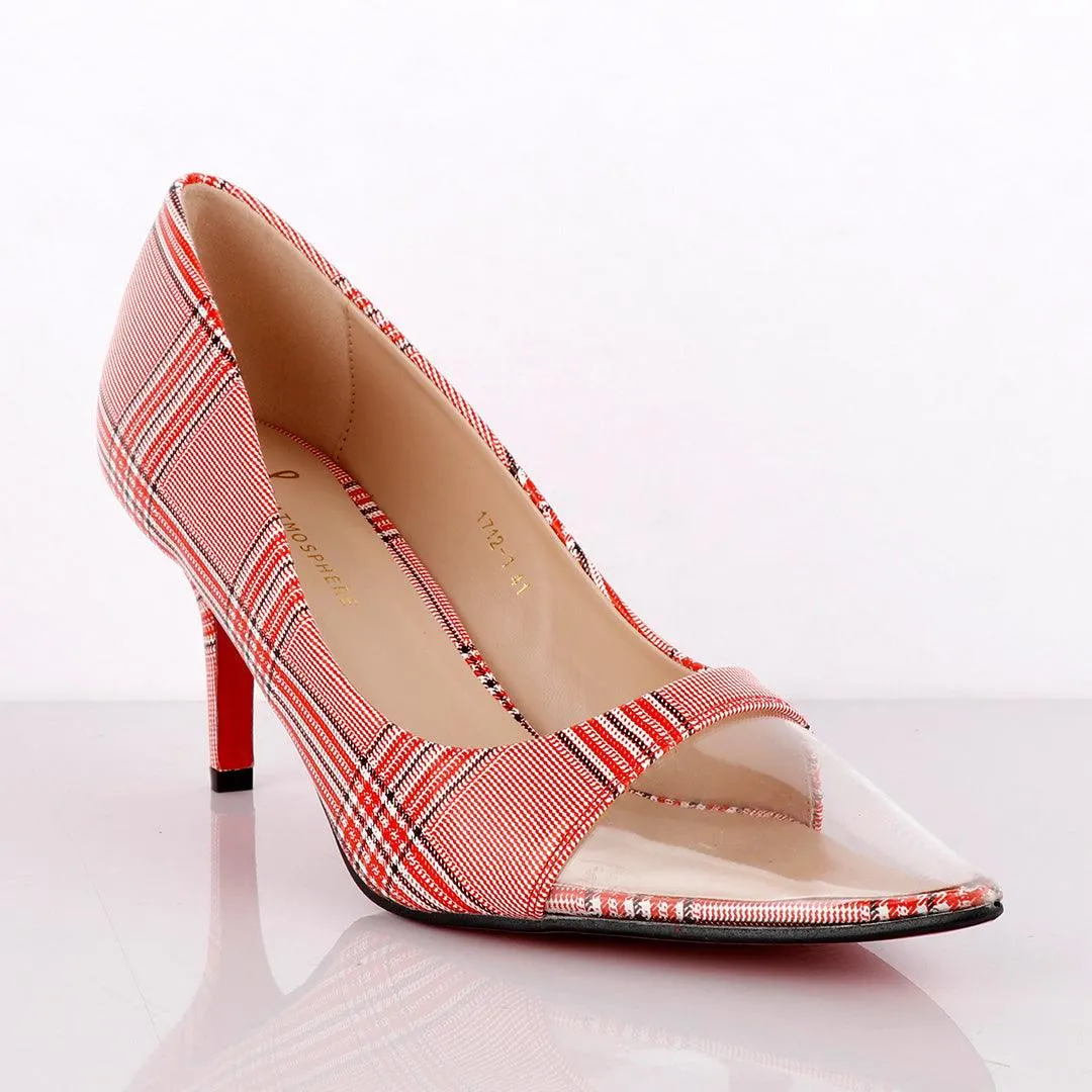 Atmosphere Women's Red Check Spring Soft Comfortable High Heel Shoe