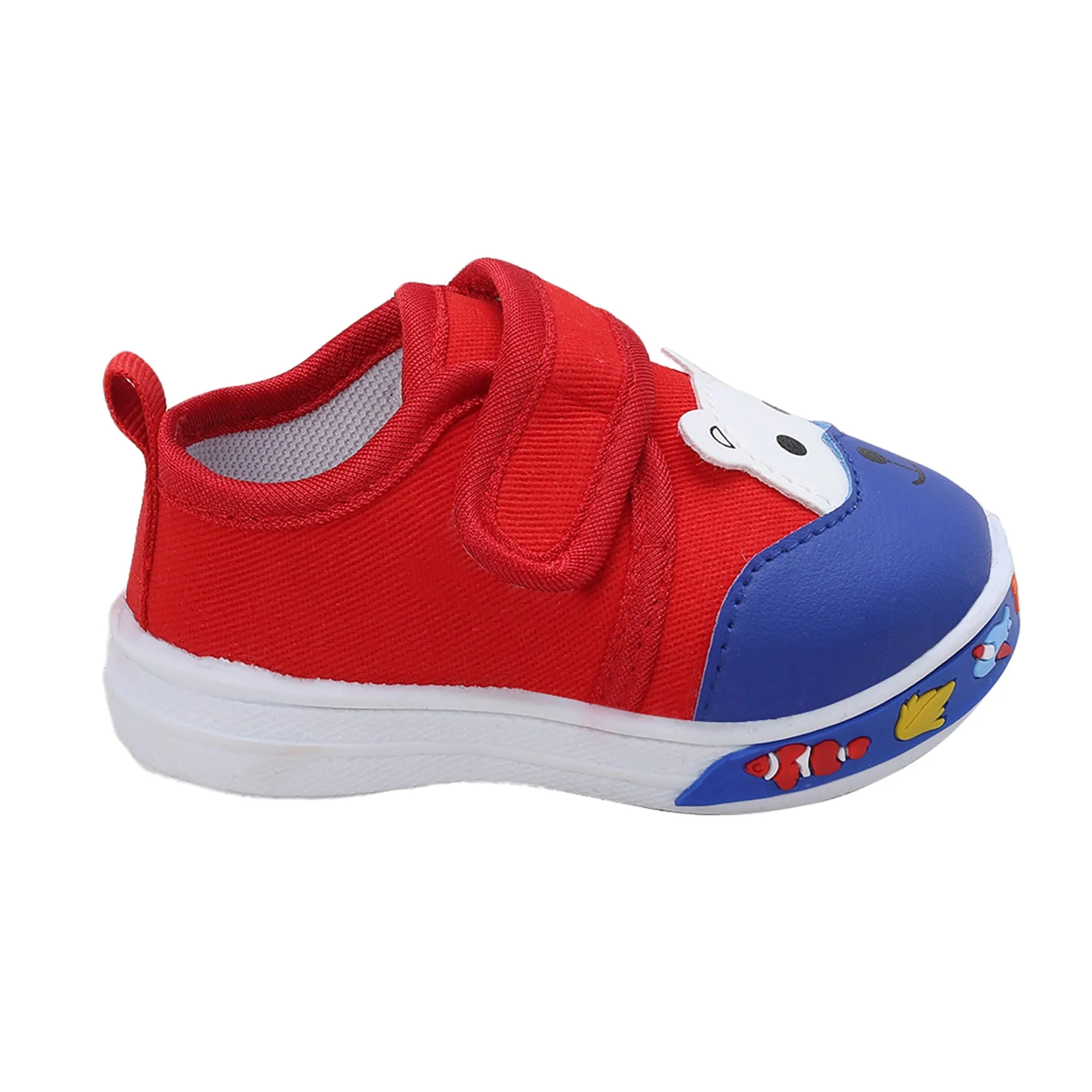 Baby Moo Blissful Bear Velcro Strap Anti-Skid Chu Chu Sound Sneakers - Red