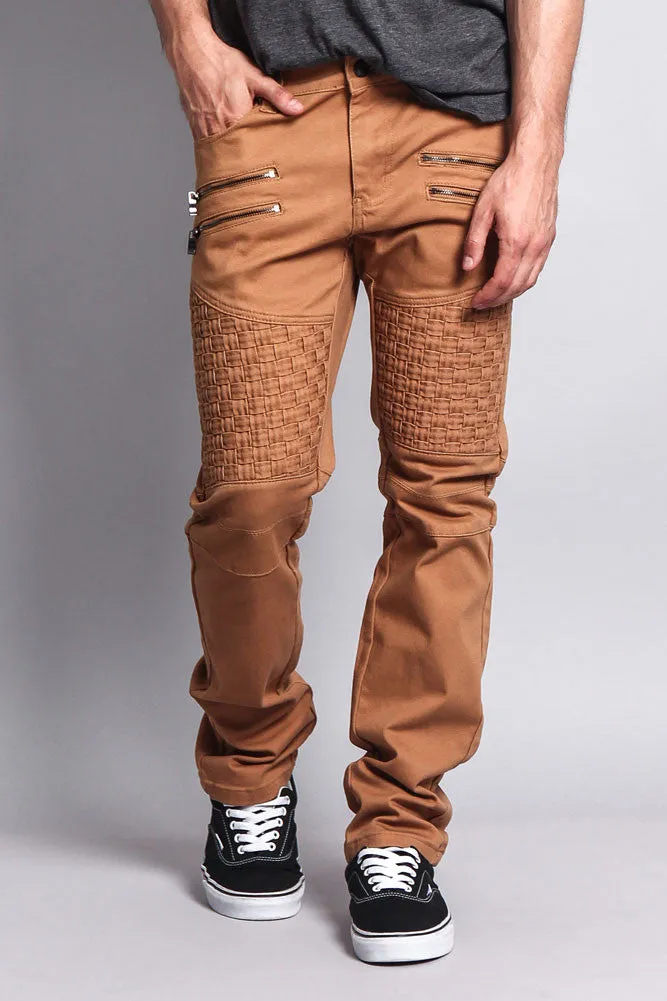 Basket Weave Biker Twill Jeans