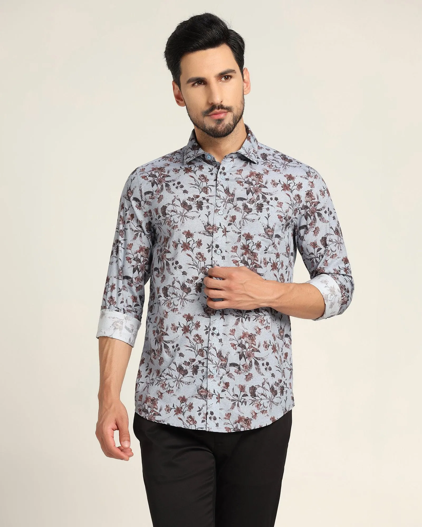 Casual Blue Printed Shirt - Bay