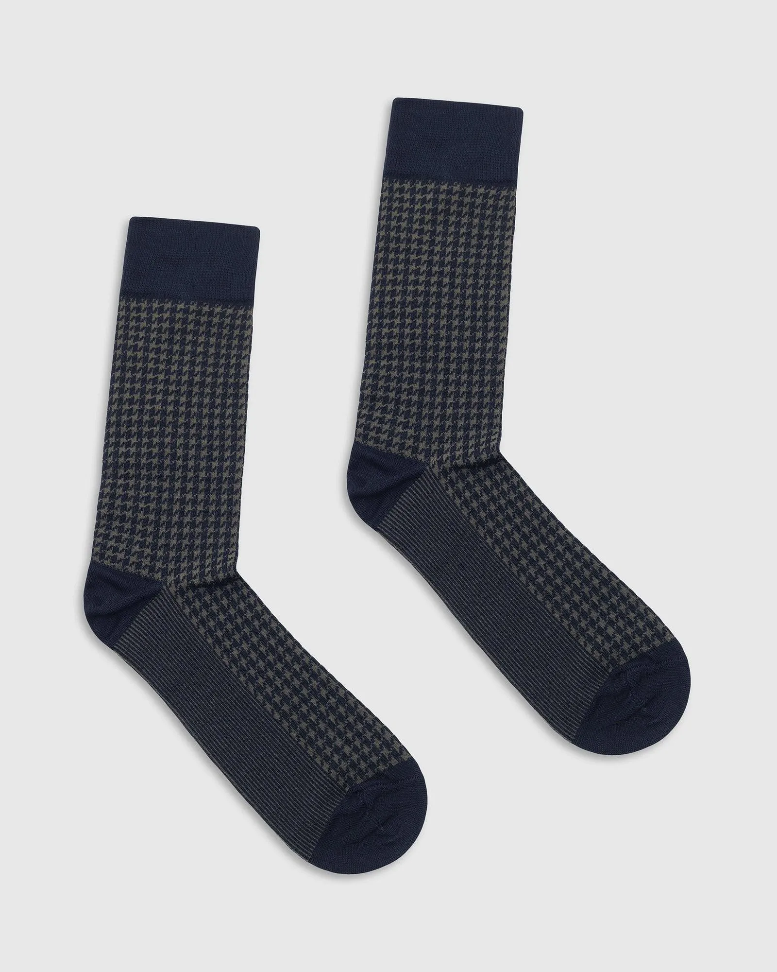 Cotton Deep Navy Printed Socks - Tesla