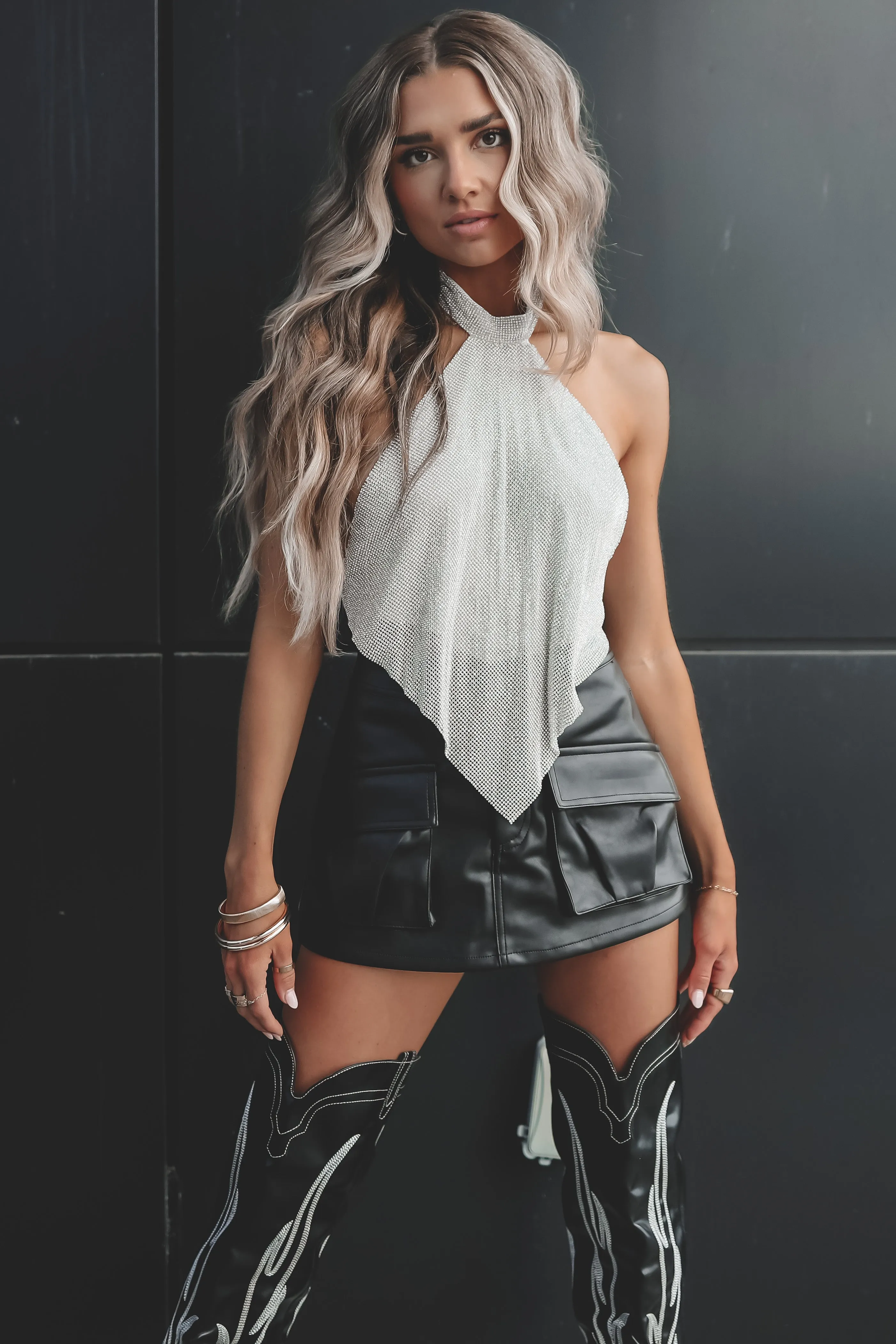 DEAL Add A Little Sass Leather Mini Skort