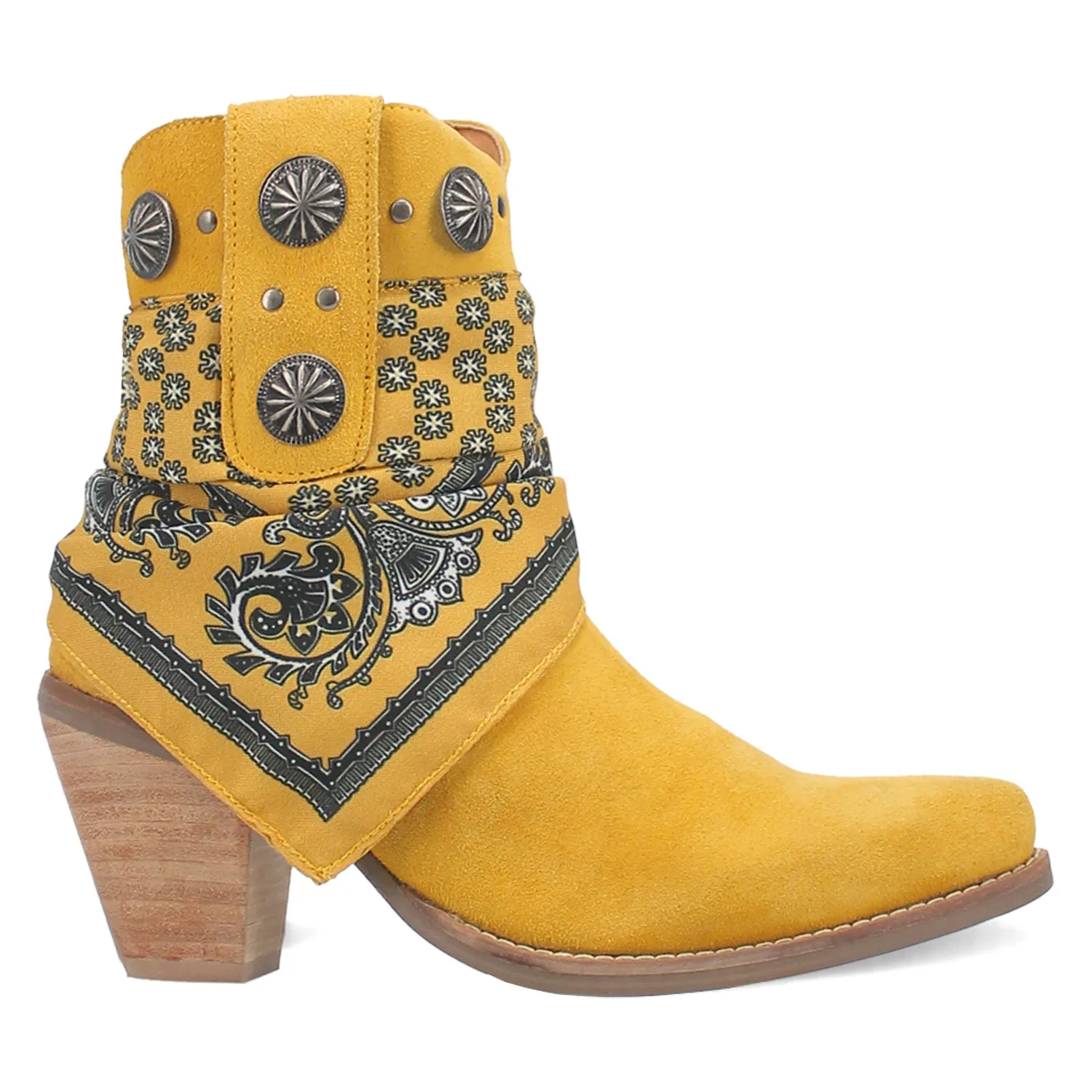 Dingo Womens Bandida Yellow Suede Fashion Boots