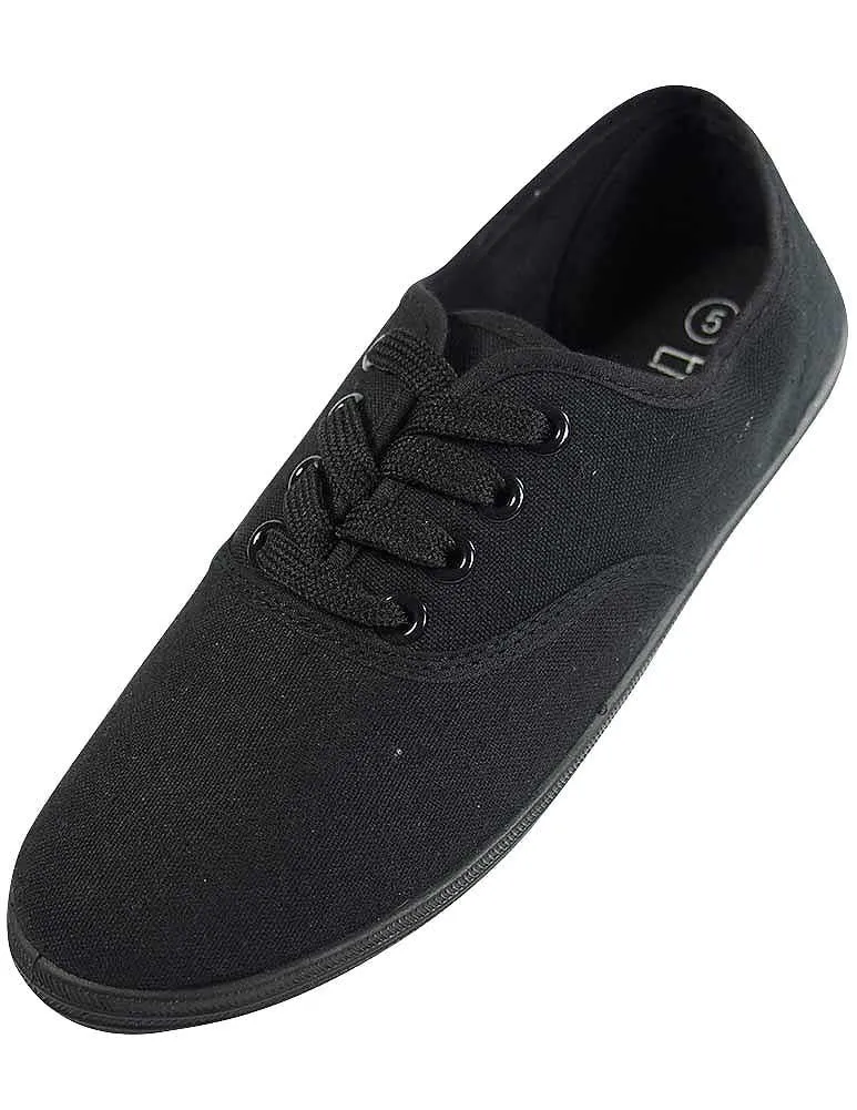 Easy USA - Womens Canvas Lace Up Shoe with Padded Insole