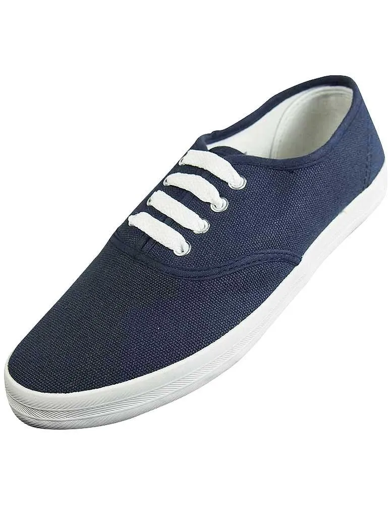 Easy USA - Womens Canvas Lace Up Shoe with Padded Insole