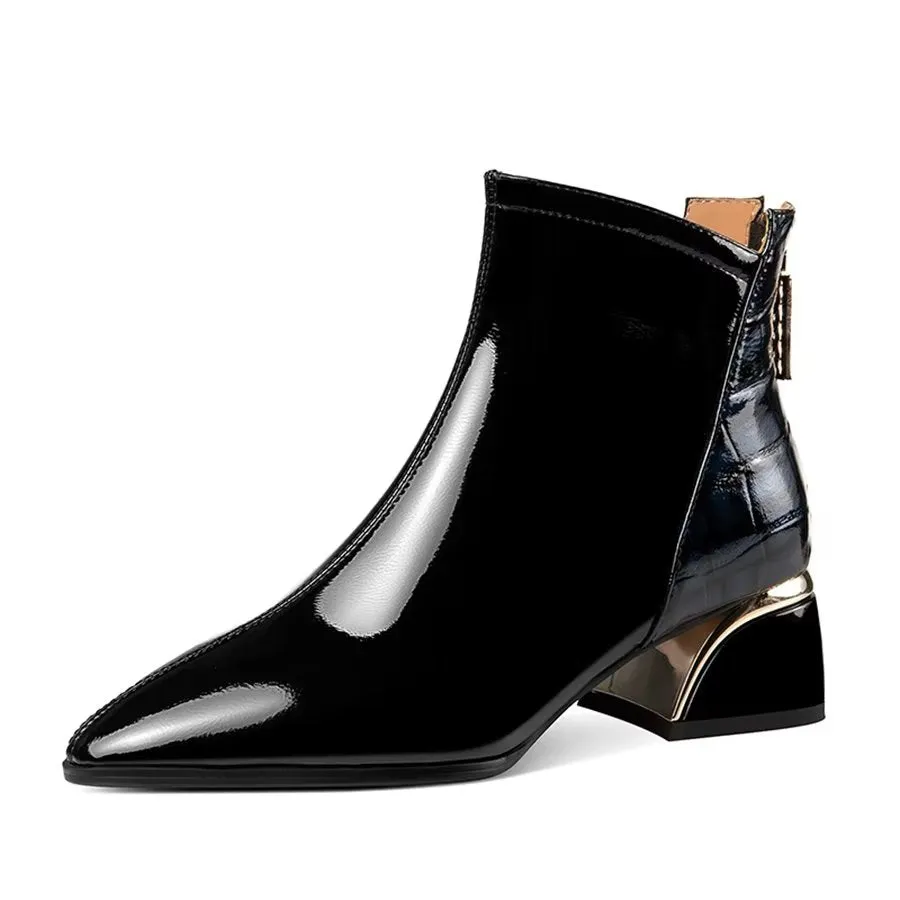 Elegant Zipper Pointed Toe High Heel Boots