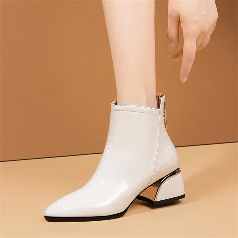 Elegant Zipper Pointed Toe High Heel Boots