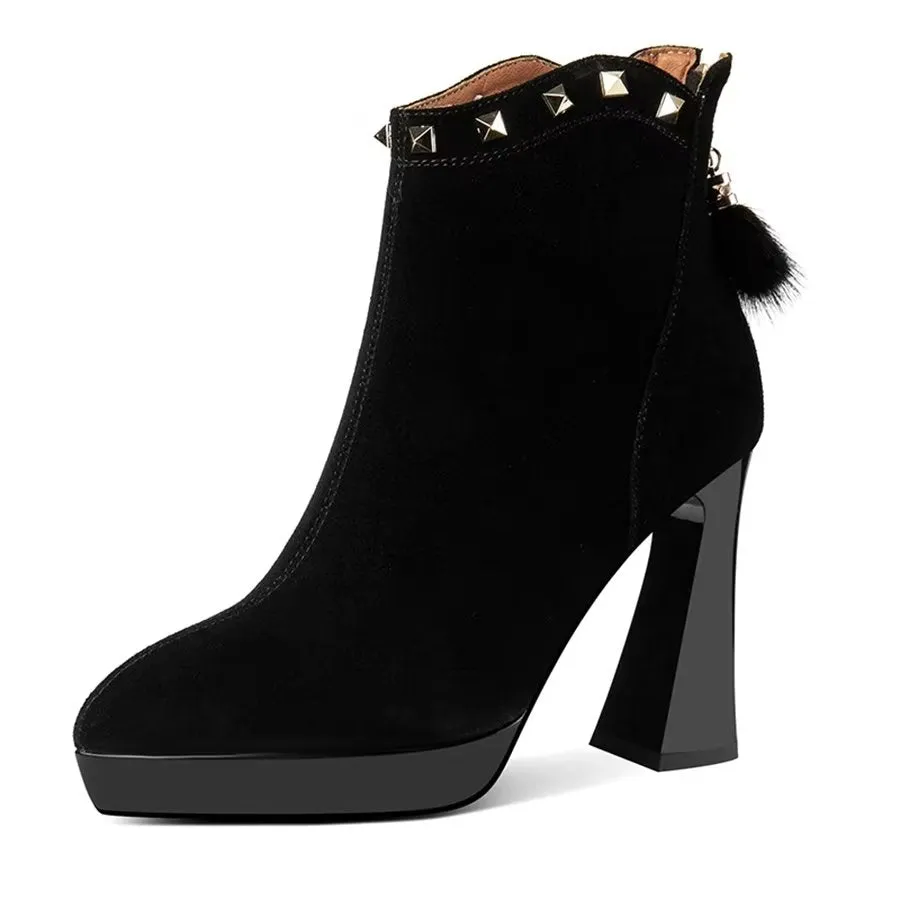 Elegant Zipper Pointed Toe Sculpted High Heel Boots