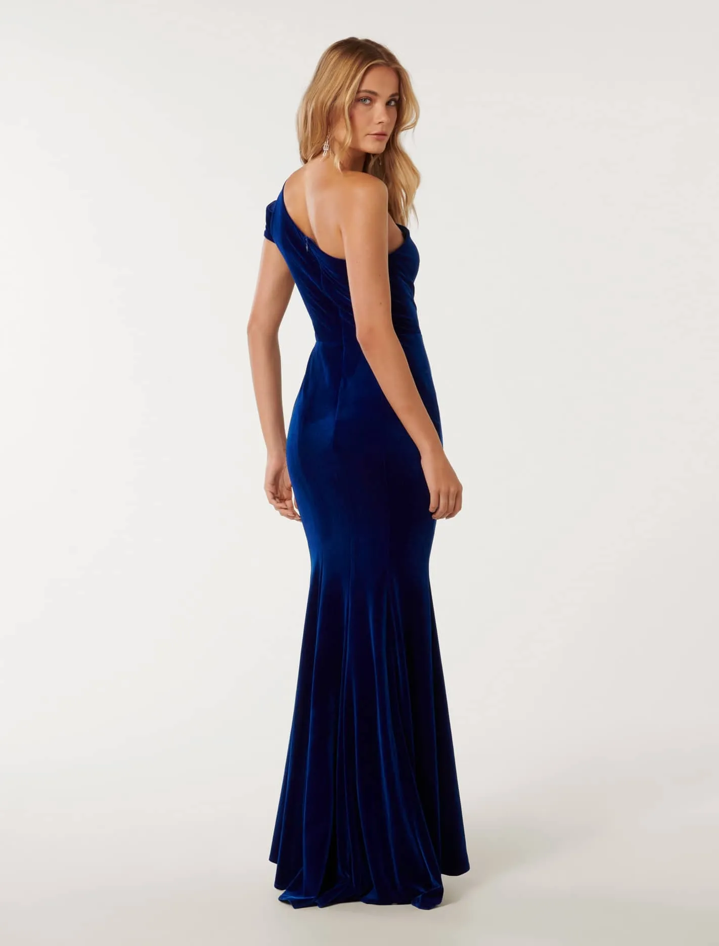 Elena Velvet One Shoulder Dress