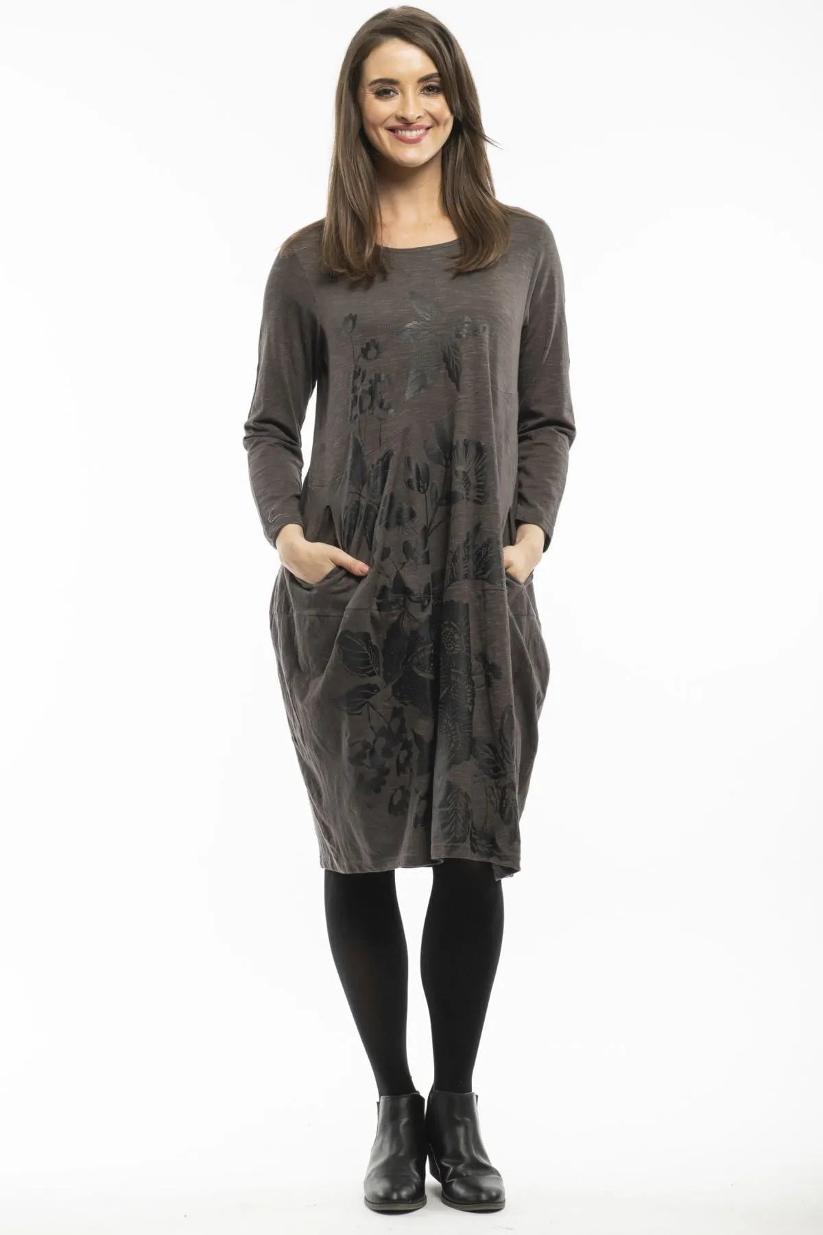 Fillipo Floral Grey Bounce Tunic Dress