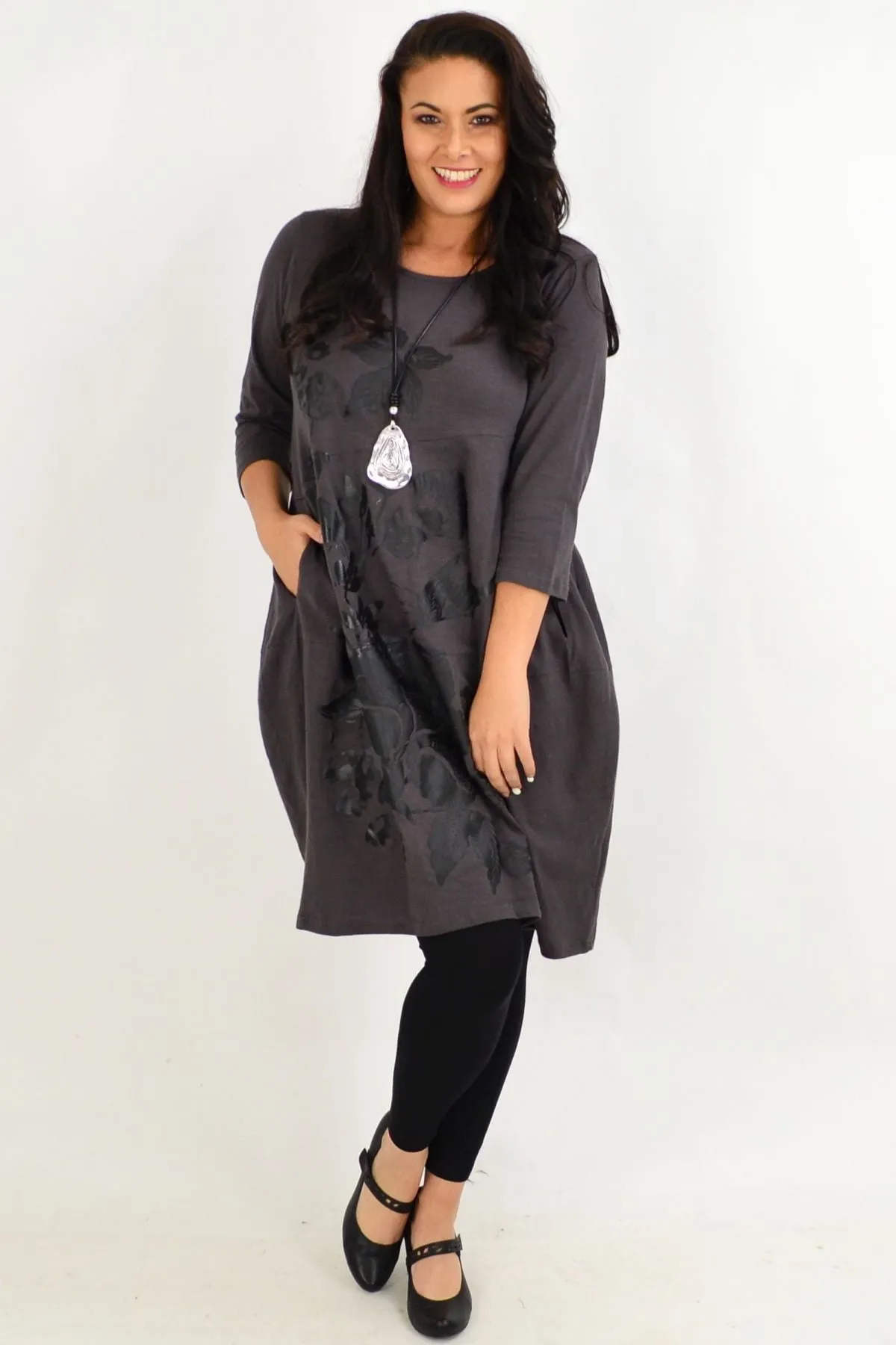 Fillipo Floral Grey Bounce Tunic Dress