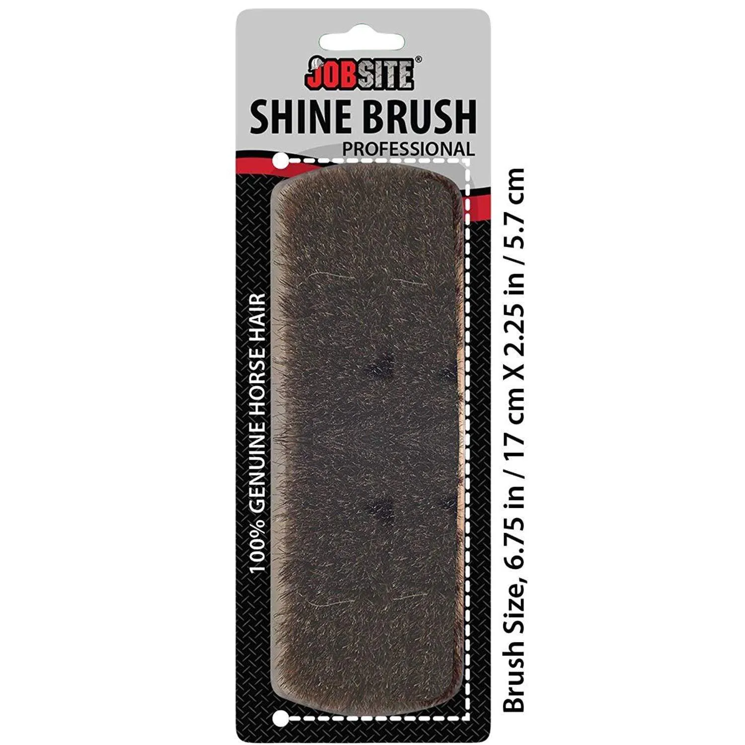 Genuine 100% Horsehair Professional Shoe Shine Brush - 6.75 inch long