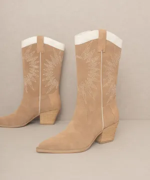 Halle Western Paneled Cowboy Boots