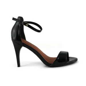 High Stiletto Heel Sandals - Black Patent (727.022)