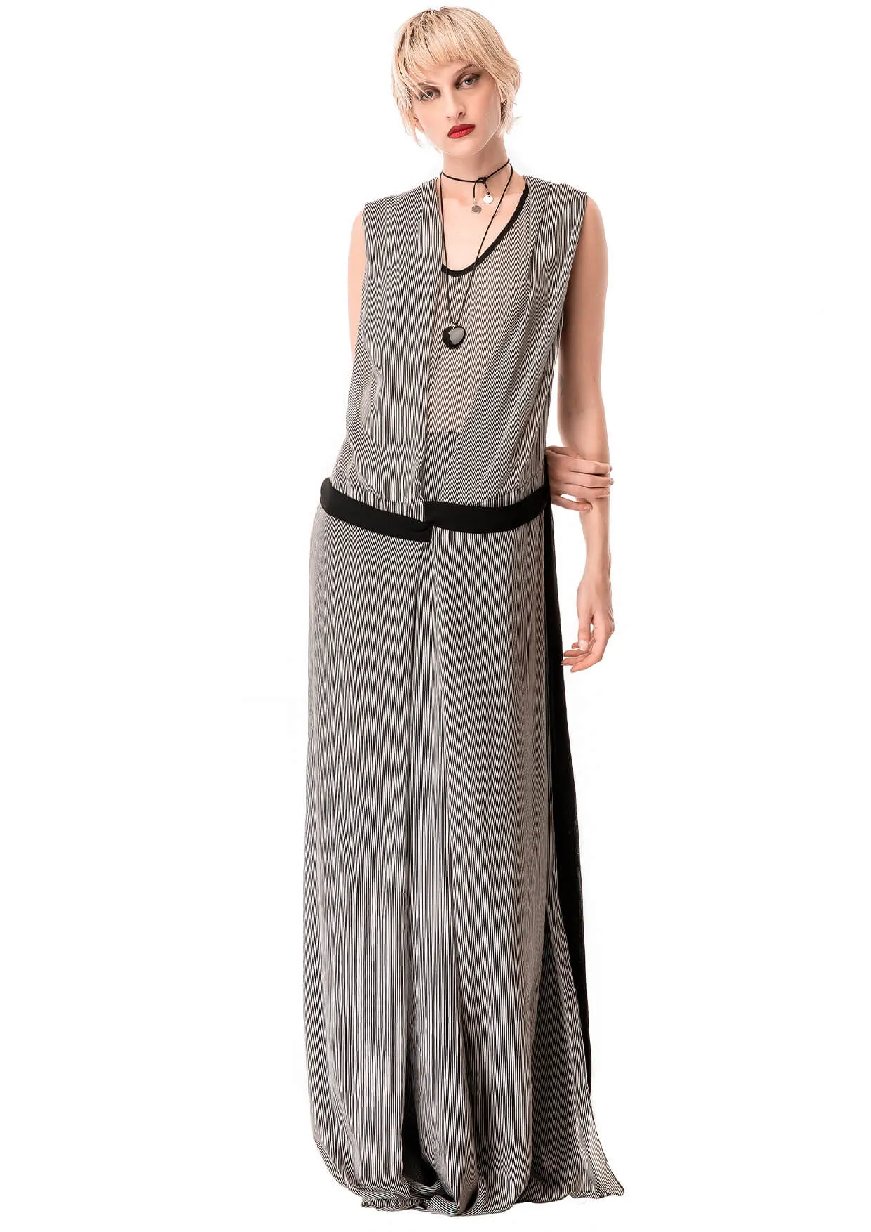 Hooded Silk Maxi Dress