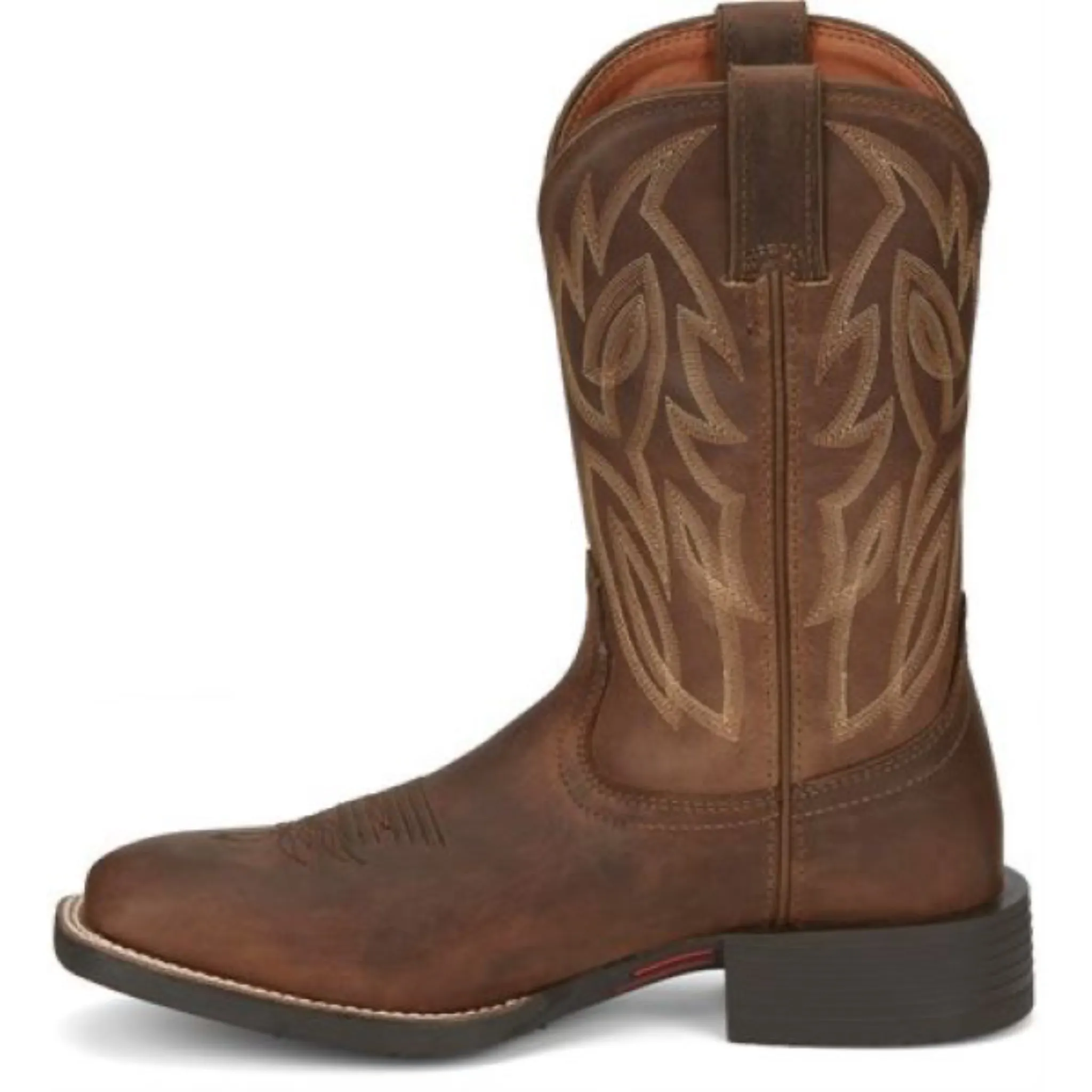 JUSTIN MEN'S CANTER DUSKY BROWN SQUARE TOE WESTERN BOOTS - SE7510