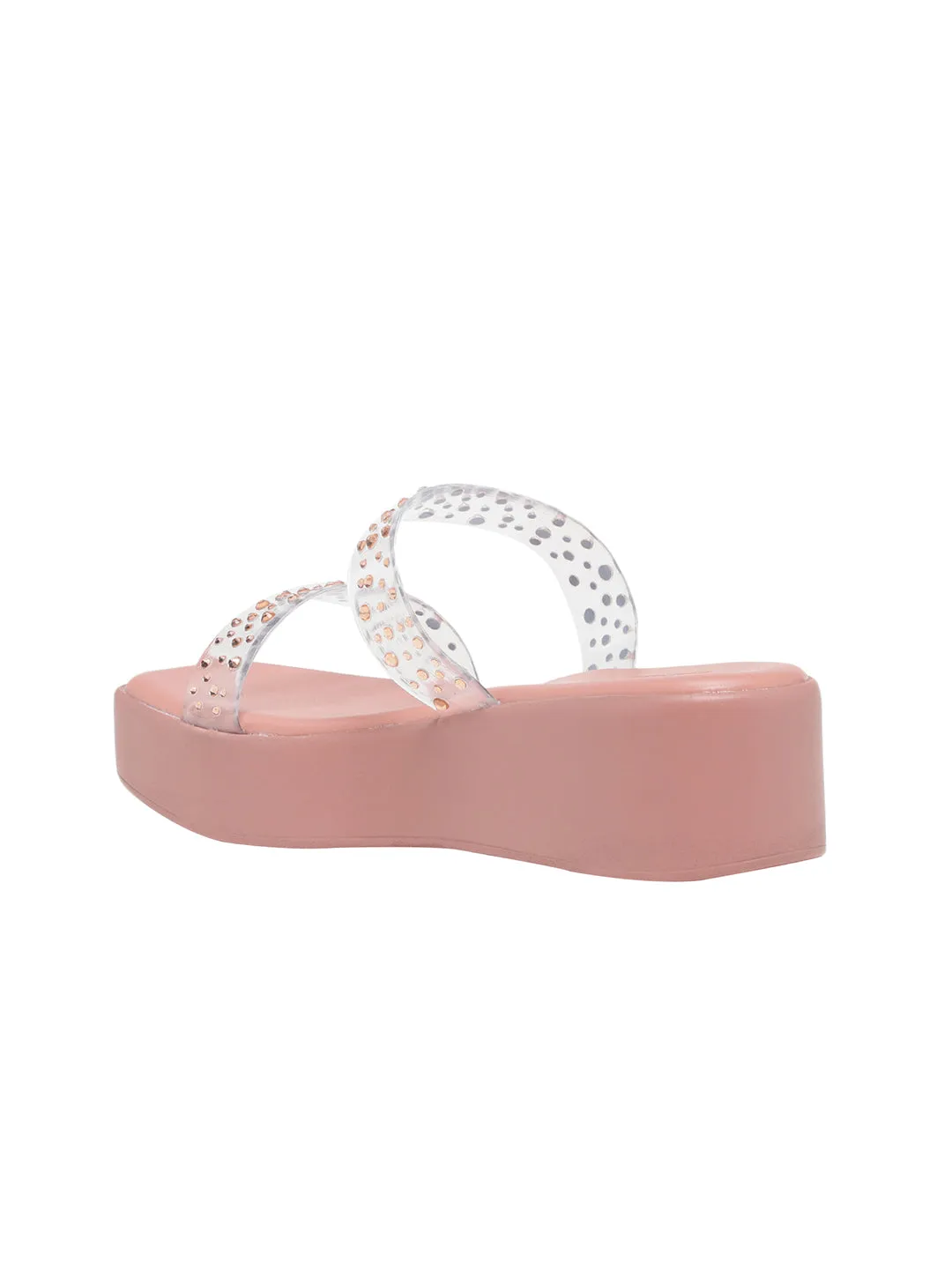 Lenorqi Pink Flatform Heels