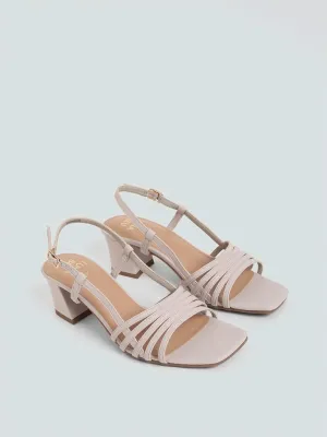 LUNA BLU Ivory Multiple Straps Heeled Sandals