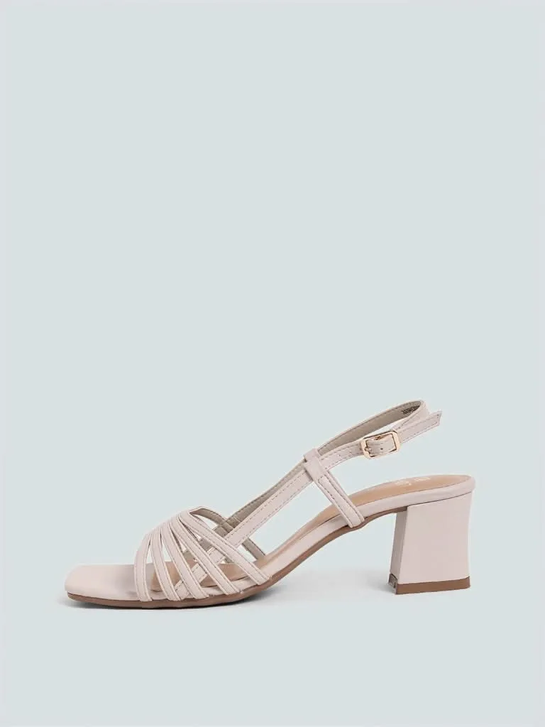 LUNA BLU Ivory Multiple Straps Heeled Sandals