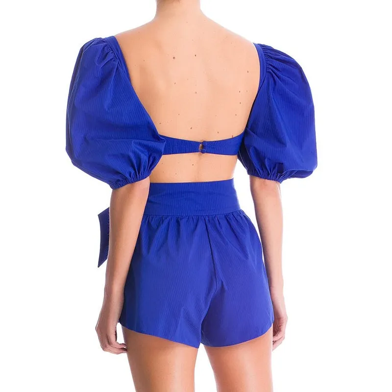 Majorelle Top & Short Set in Blue