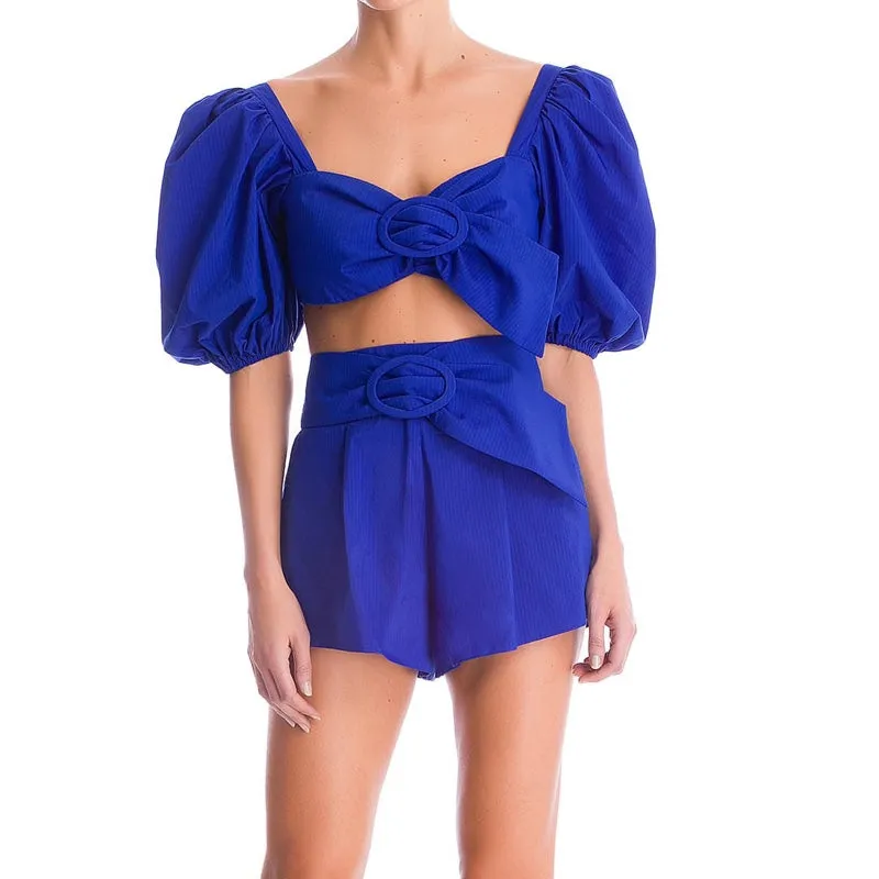 Majorelle Top & Short Set in Blue