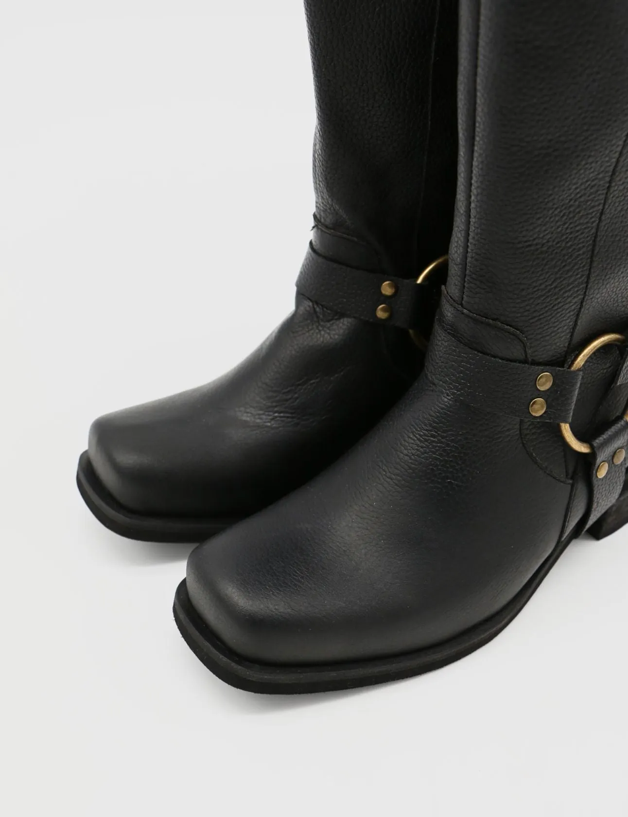 Naomi moto boot black leather womens shoes