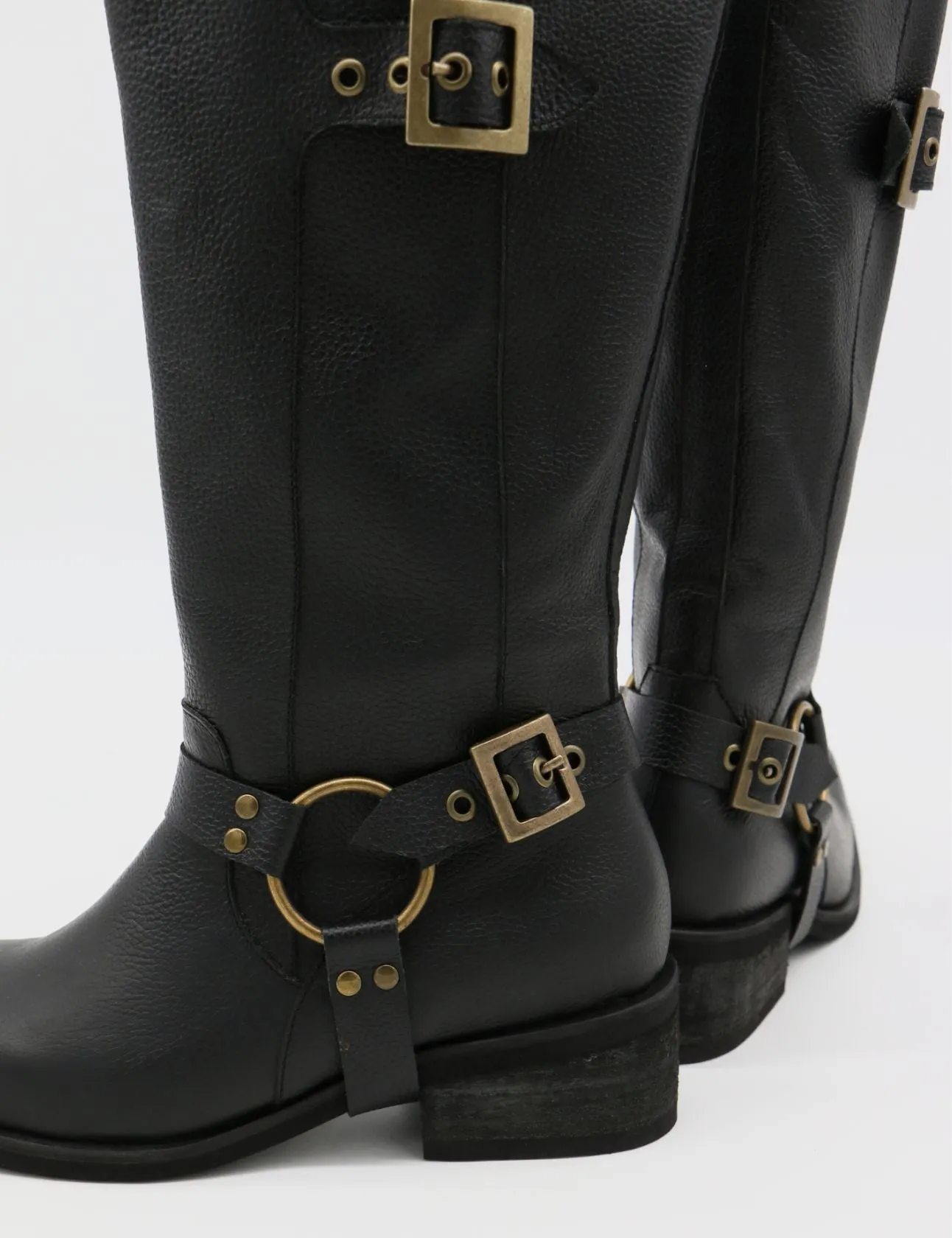 Naomi moto boot black leather womens shoes