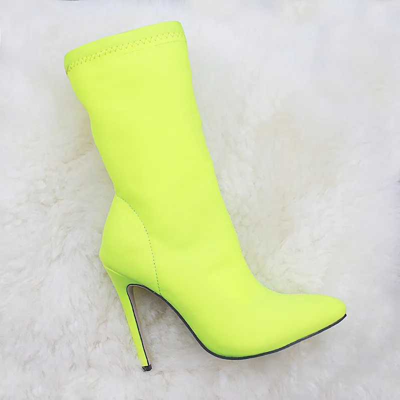 Show Stopper Stretch Cloth High Heel Boots