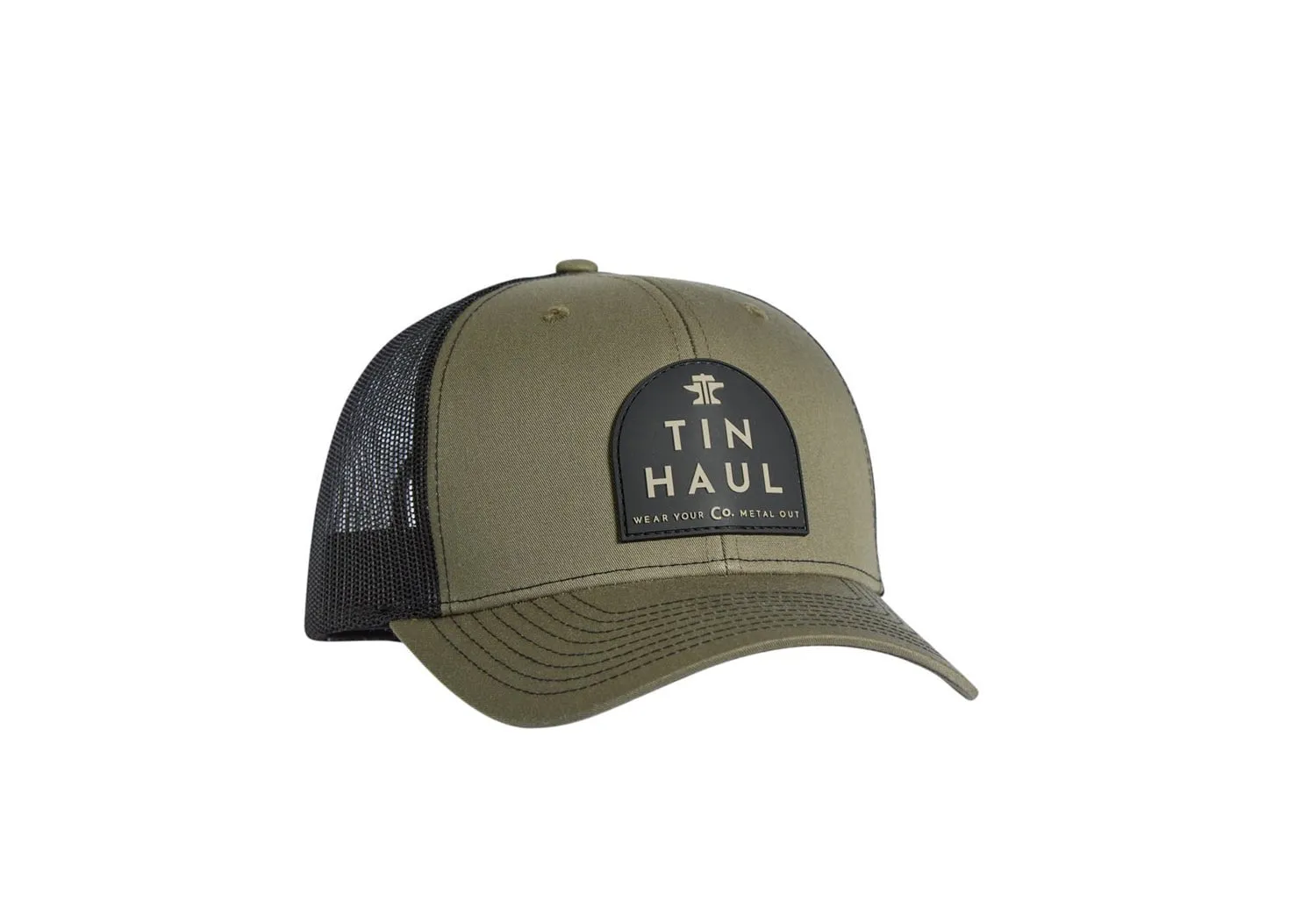 Tin Haul Unisex Rubber Metal Out Army Green Cotton Blend Baseball Cap Hat