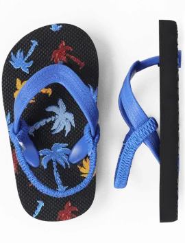 Toddler Boys Palm Tree Flip Flops