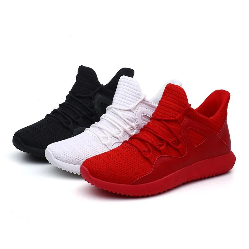 Trendy Men's Shoes Korean Casual All-Match Running Shoes Men's Sports Breathable Net Shoes Flying Woven Shoes