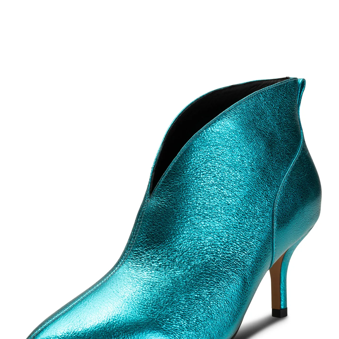 Valentine heel leather - TURQUOISE METALLIC