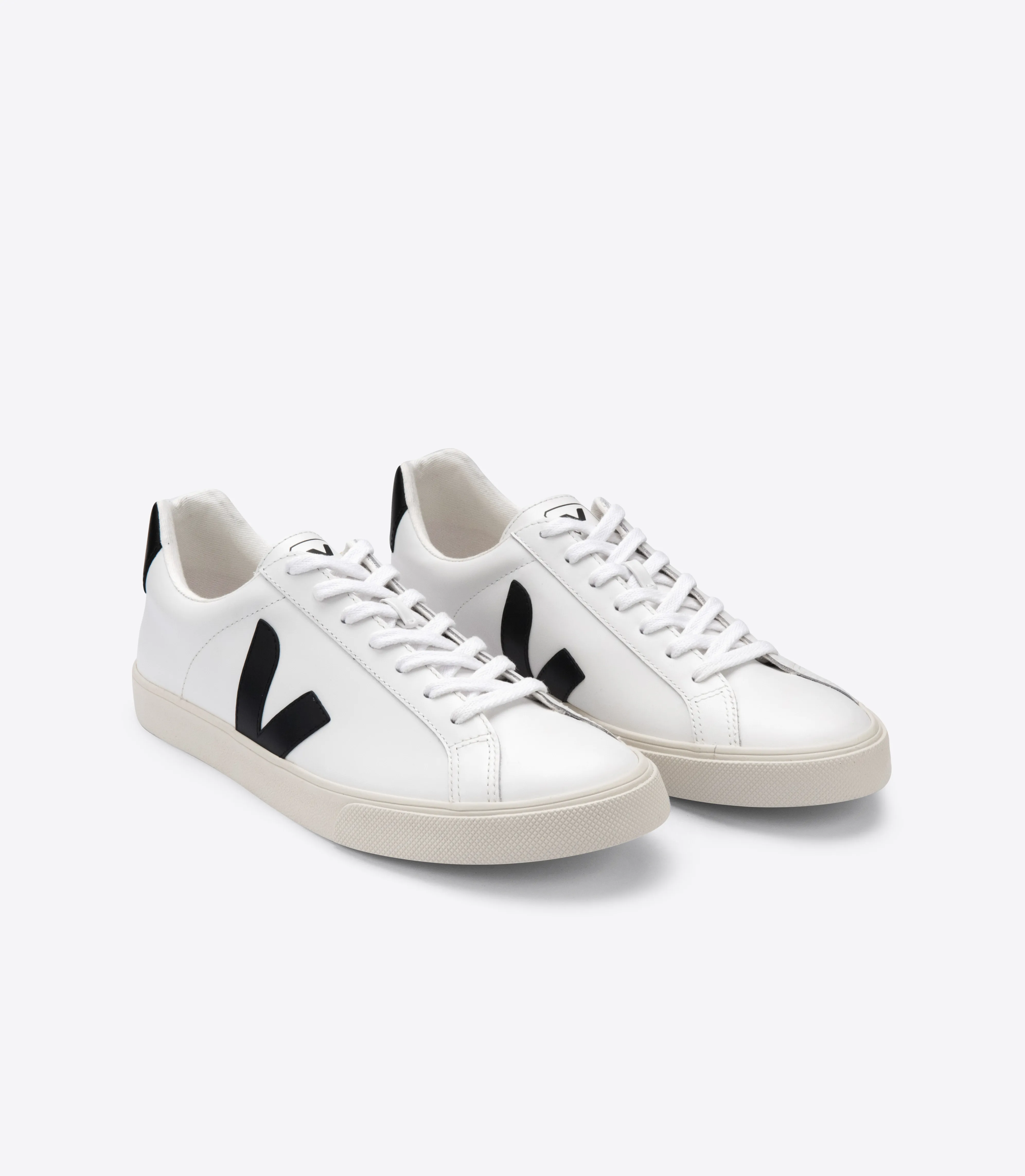 Veja Sneakers - Esplar Logo Leather Sneakers in Extra White Black