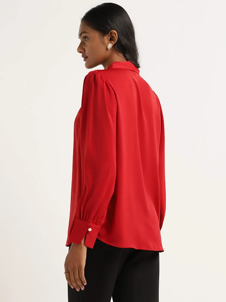 Wardrobe Red Tie-Up Top