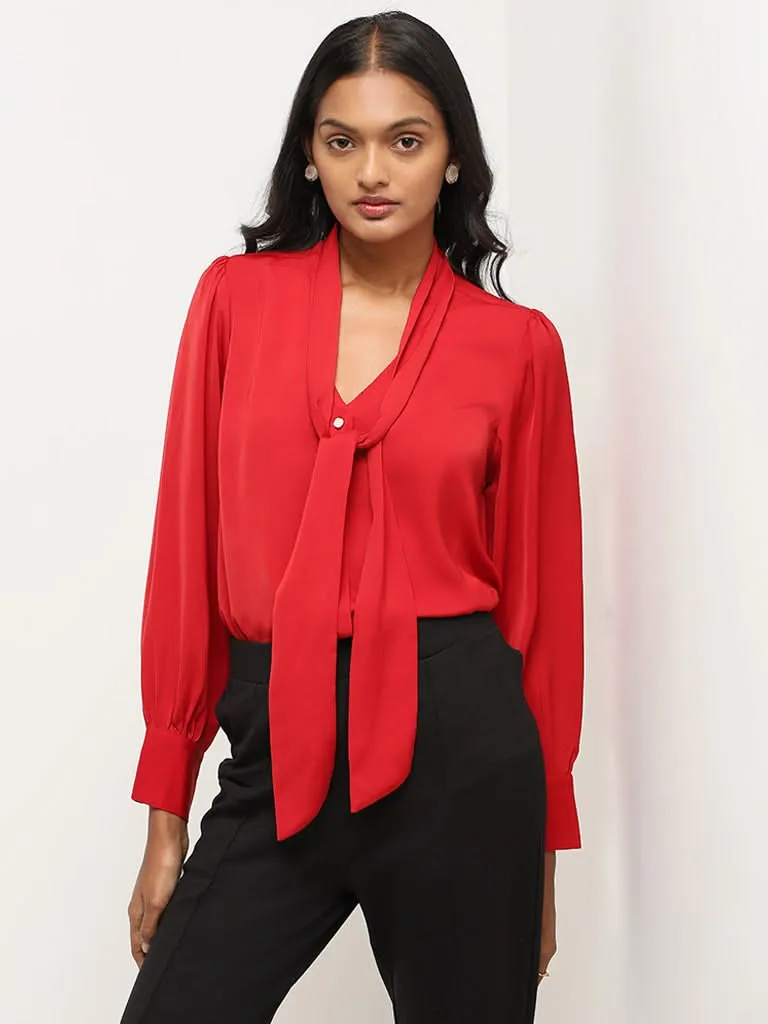 Wardrobe Red Tie-Up Top