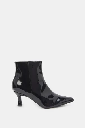 Women Black Patent Ankle Boots