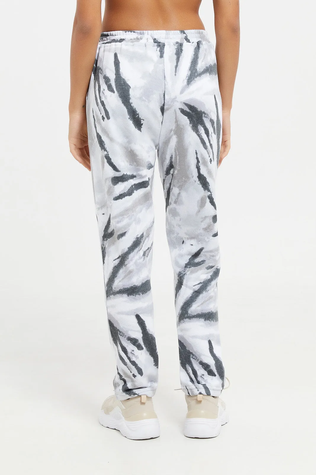 Women Grey Tie Dye Active Pant